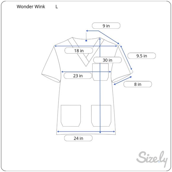 WonderWink W123 Women's Scrub Top Style 6355 Size L - Picture 6 of 6
